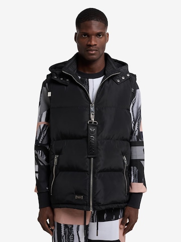 Carlo Colucci Bodywarmer 'Dassi' in Zwart: voorkant