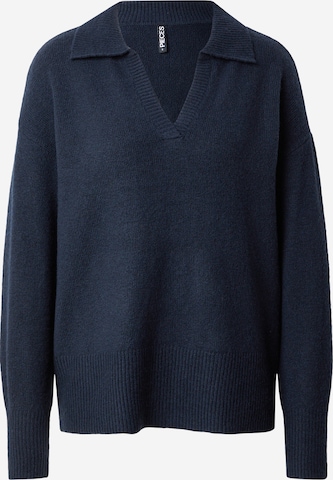 PIECES Pullover 'PCMALOU' in Blau: Vorderseite