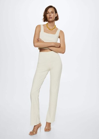 MANGO Flared Broek 'Maggie' in Beige