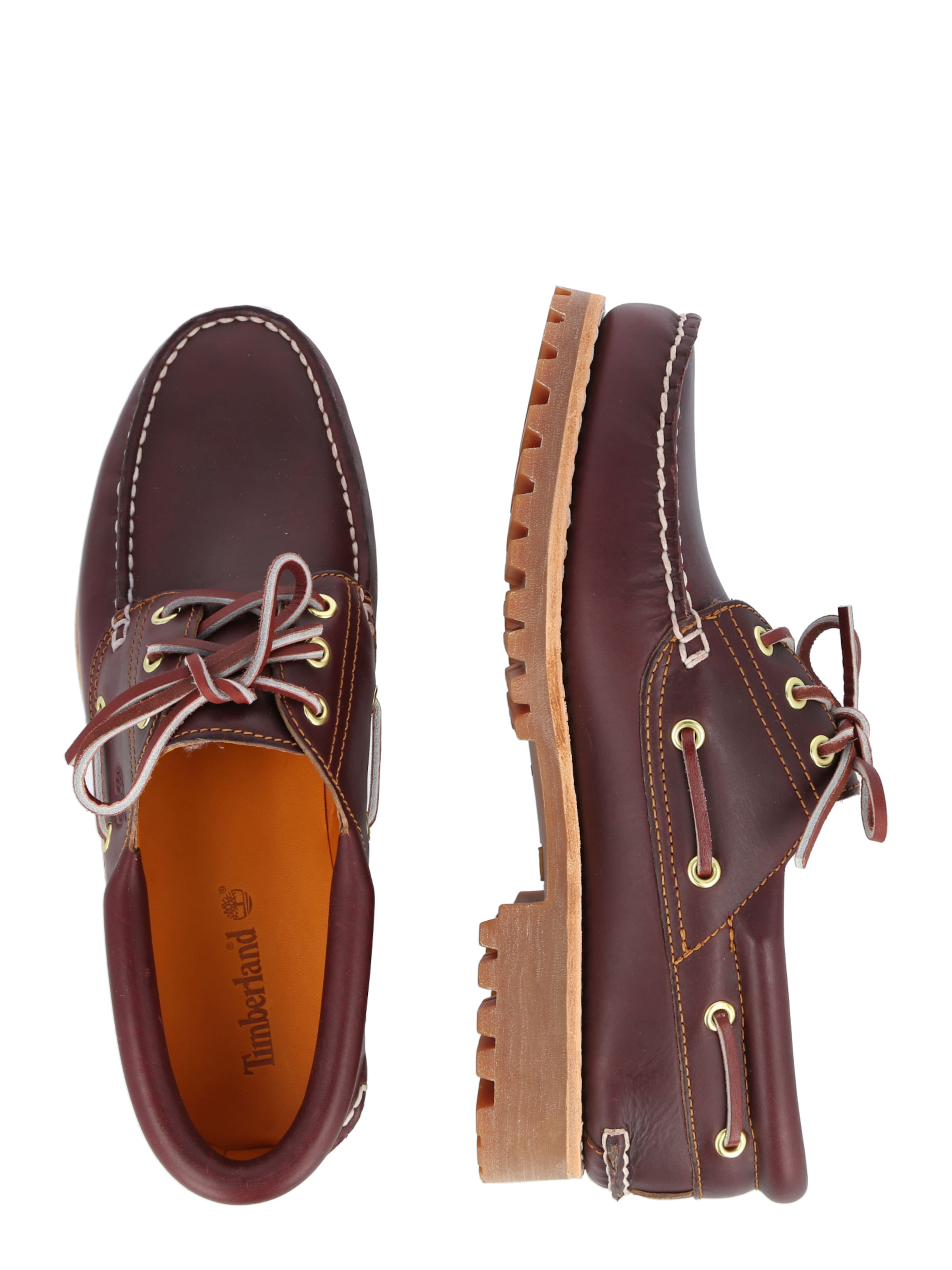 TIMBERLAND Lace-up shoe 'Authentics 3 Eye Classic Lug' in Brown