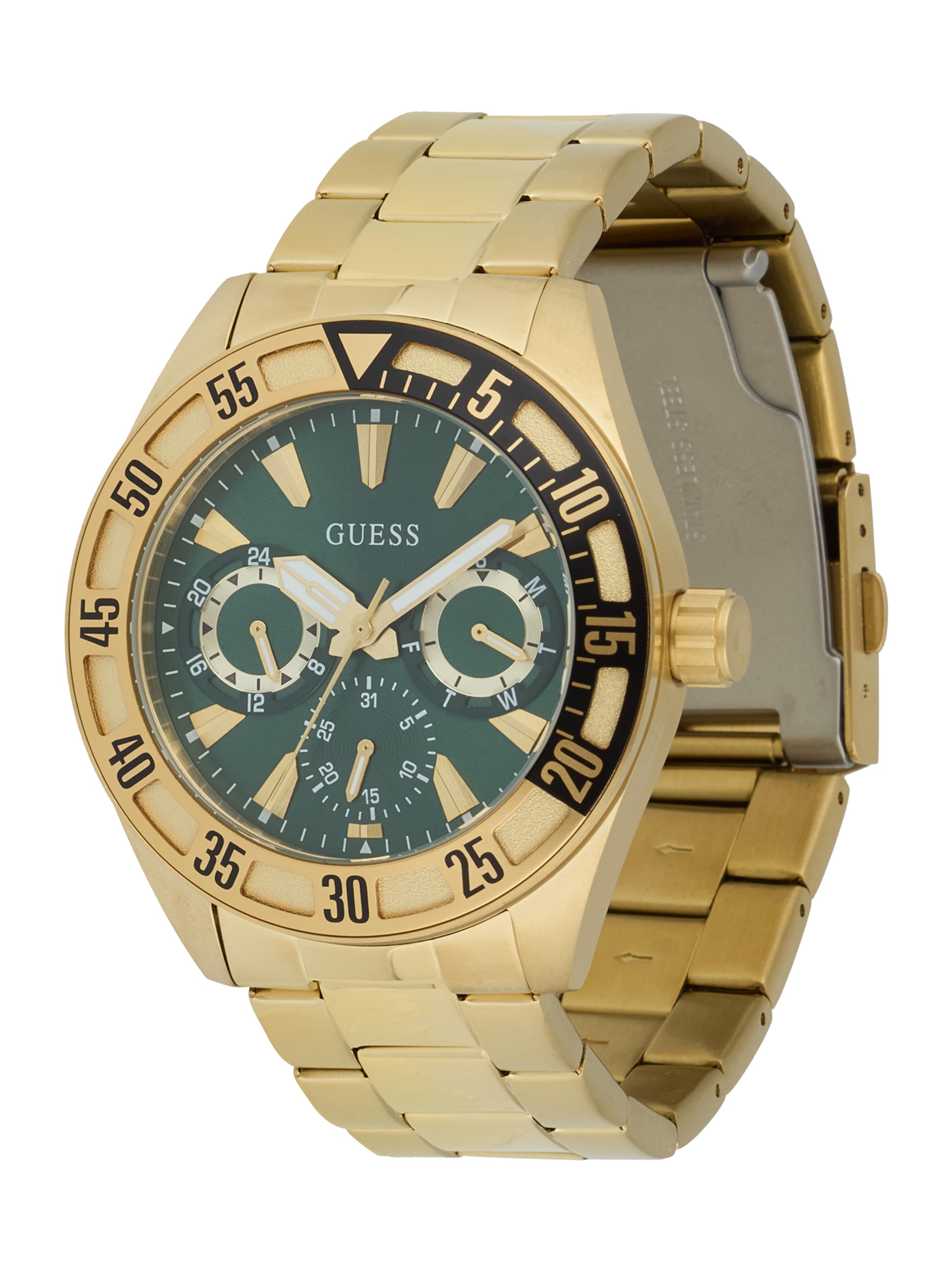 GUESS Аналогов часовник 'LETTERMAN' в злато: отпред