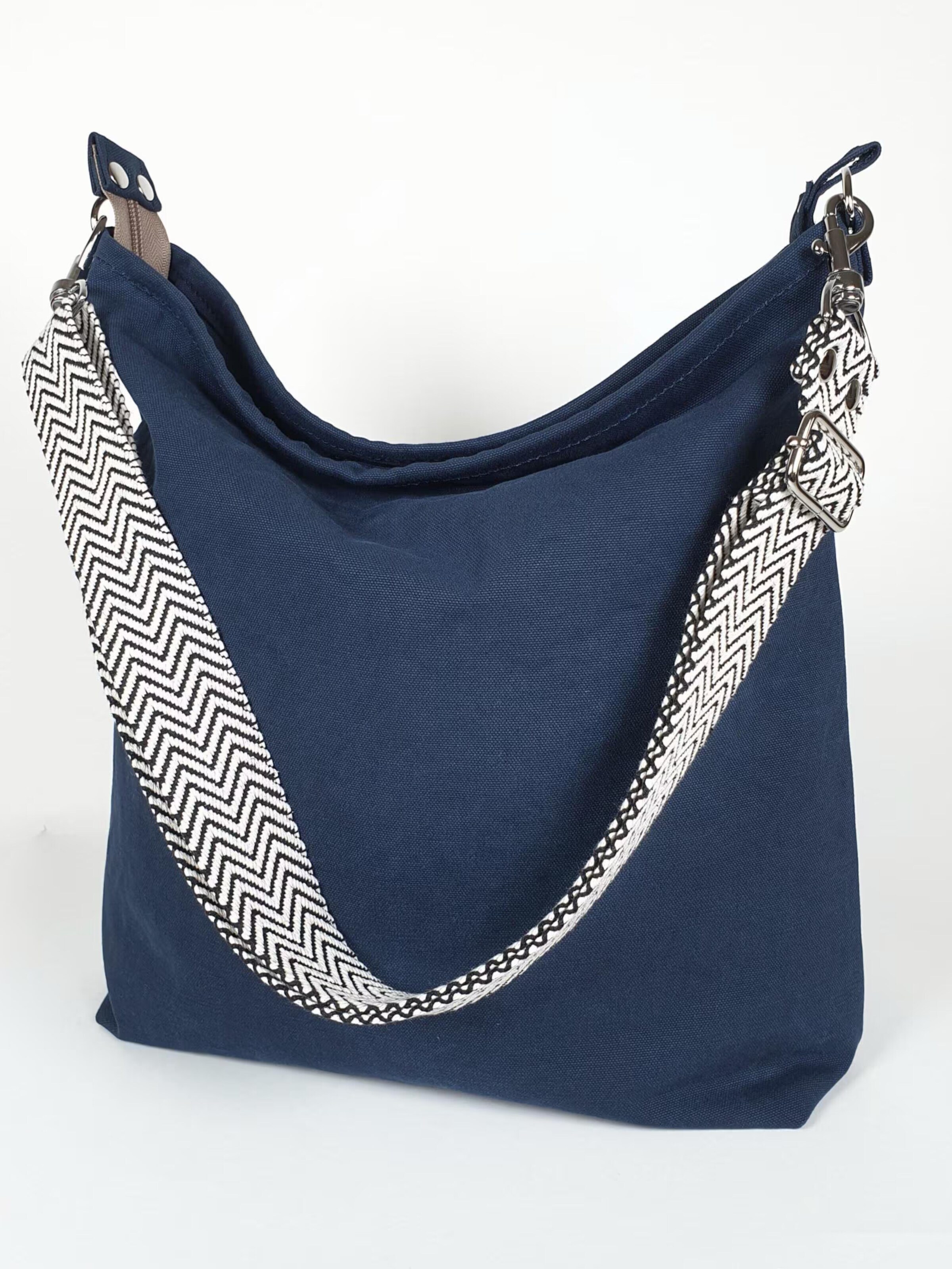 SANUMI Crossbody Bag 'Canvas Hobobag' in Blue