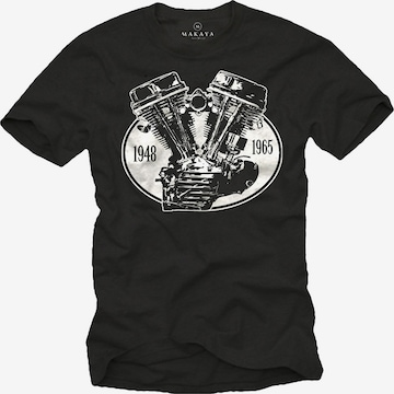 MAKAYA Shirt 'Panhead' in Black: front