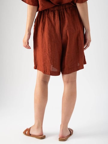 MND Loosefit Bukser 'Linen shorts with drawstring' i rød
