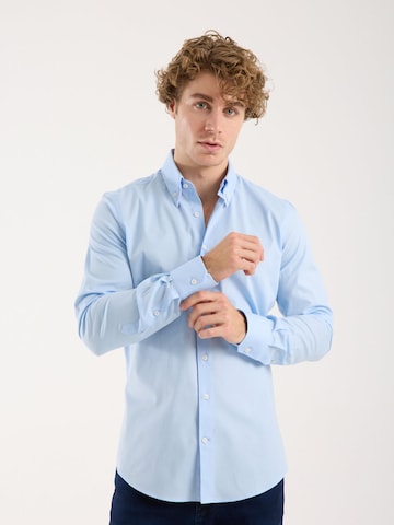 Slim fit Camicia business di 7Camicie in blu: frontale