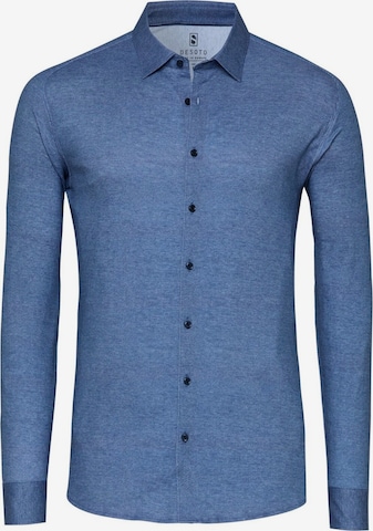 DESOTO Button Up Shirt in Blue: front