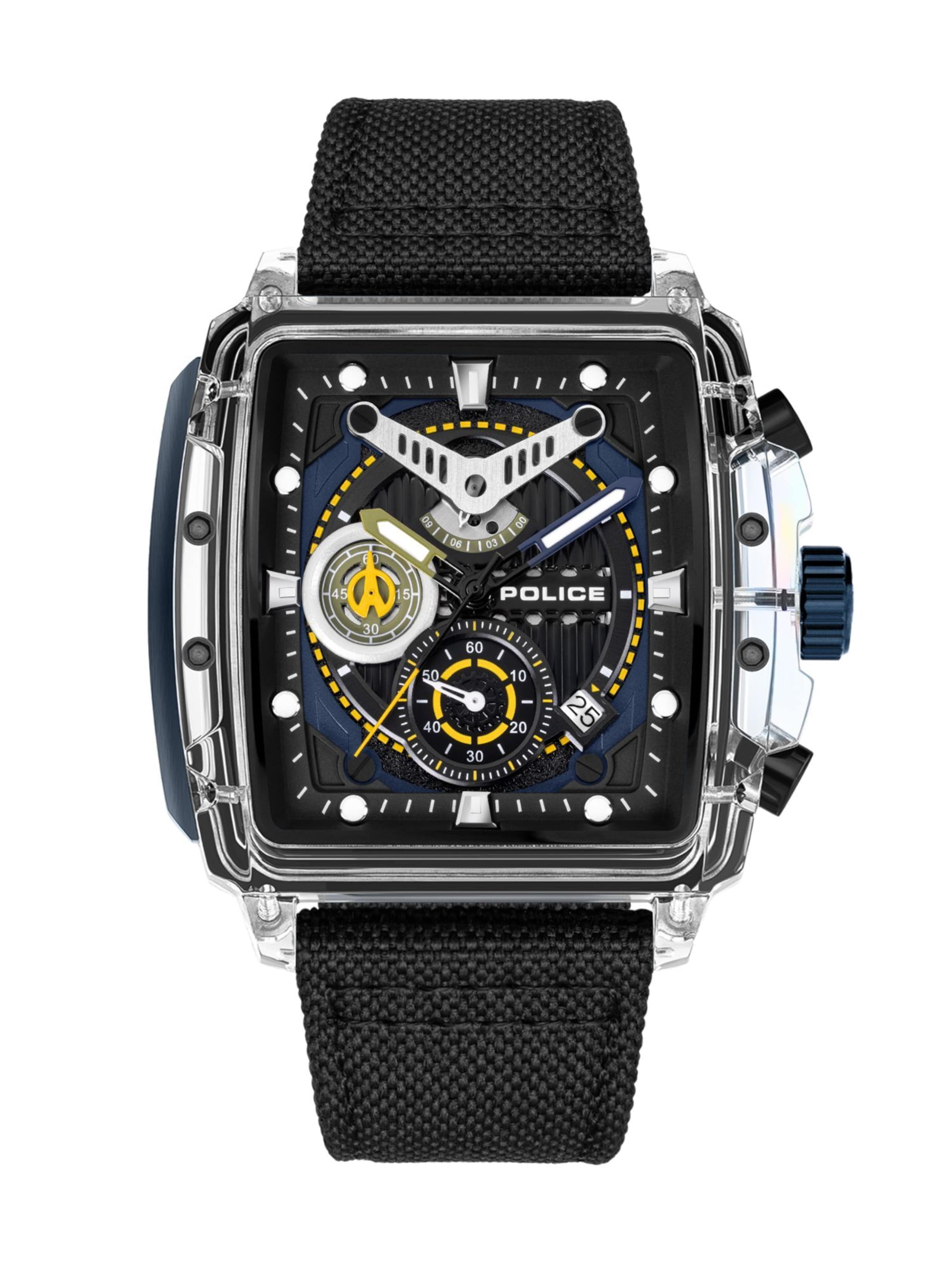 POLICE Analoog horloge 'Clout' in Zwart: voorkant