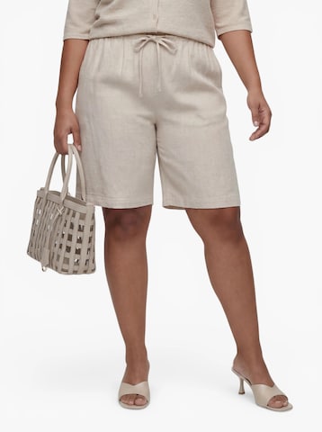 Loosefit Pantalon 'CARSiesta' ONLY Carmakoma en beige : devant