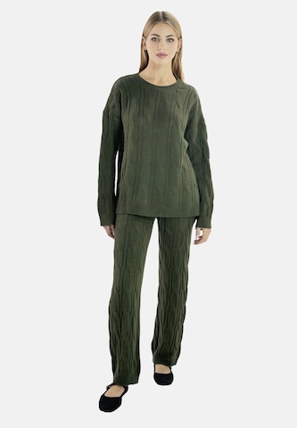 Pantalons de tailleur Elara en vert : devant