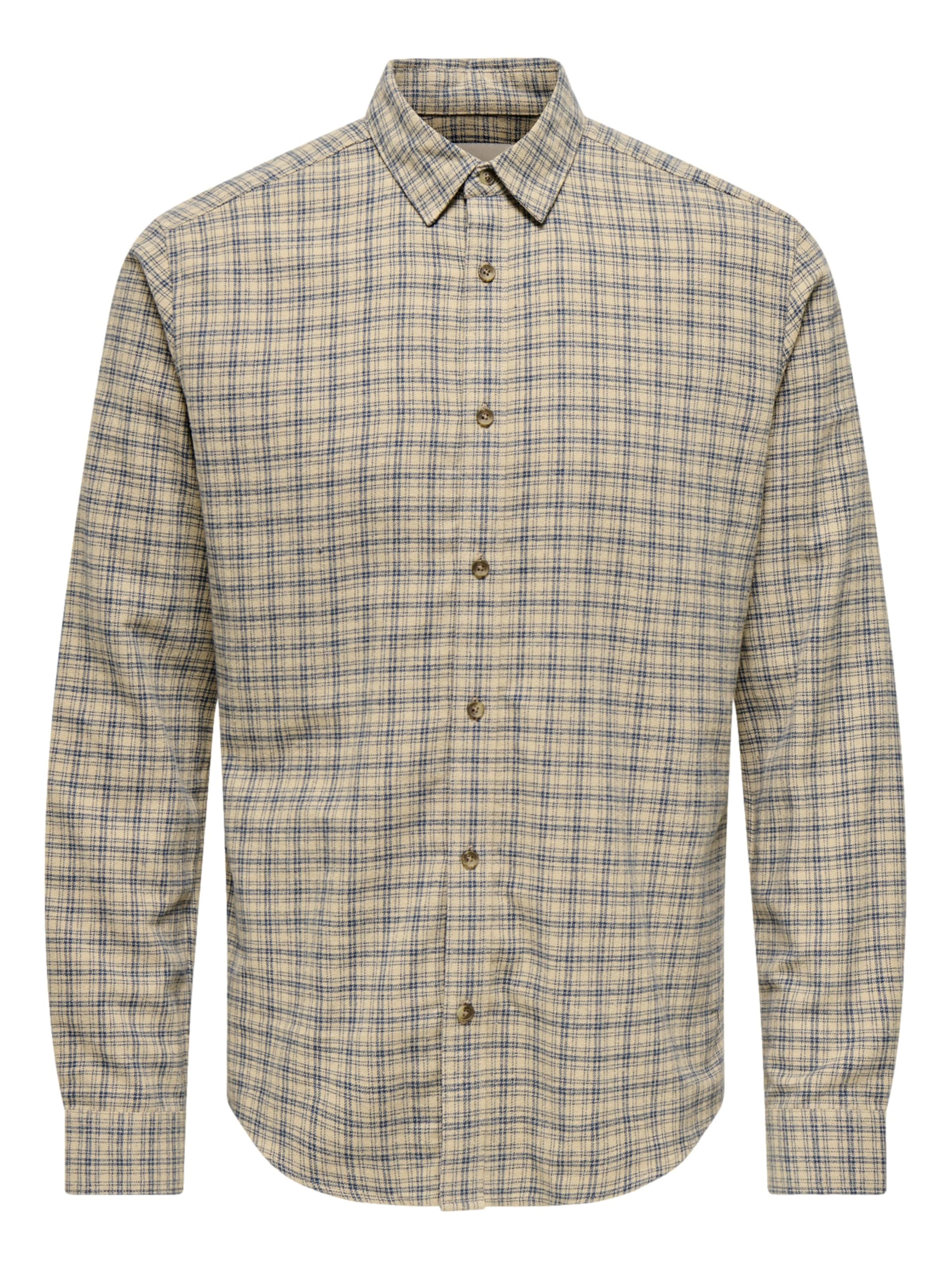 Slim fit Camicia 'Gudmund' di Only & Sons in beige: frontale