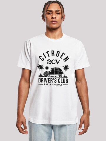 T-Shirt 'Citroën 2CV Driver's Club Black Beach' F4NT4STIC en blanc : devant