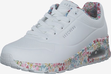 SKECHERS Platform trainers 'Uno - Majestic Garden' in White: front