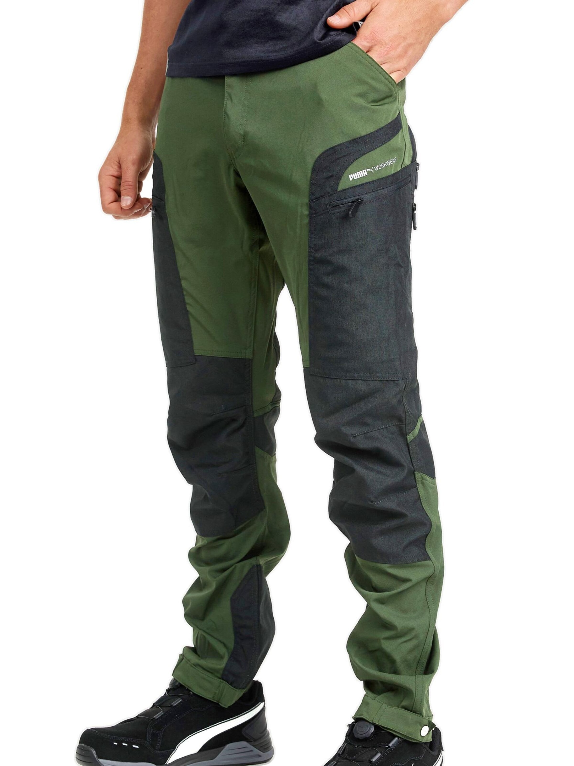 PUMA Workwear Regular Outdoor Pants 'ProOne' in Green: front