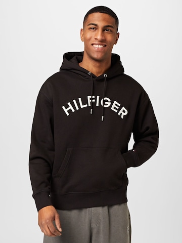 TOMMY HILFIGER Sweatshirt in Zwart: voorkant