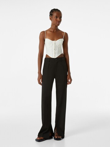 Bershka Loose fit Trousers with creases in Black