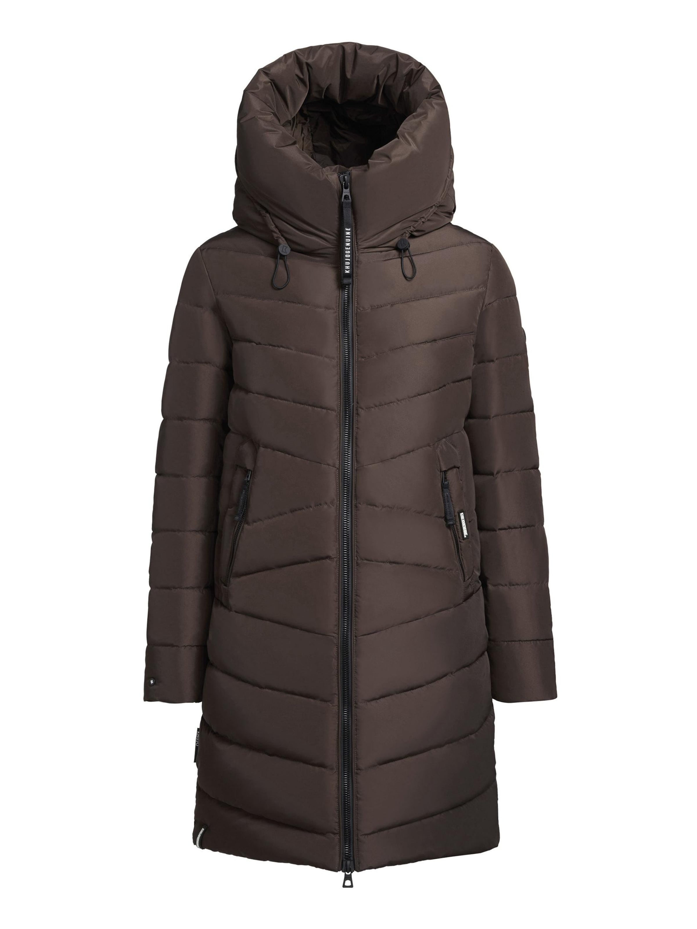 khujo Wintermantel 'Pluz' in Bruin: voorkant