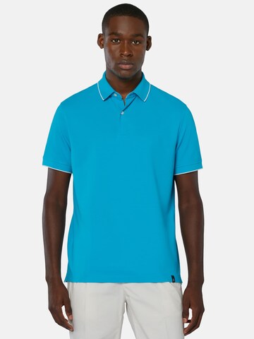 T-Shirt 'Piquet Solid' Boggi Milano en bleu : devant