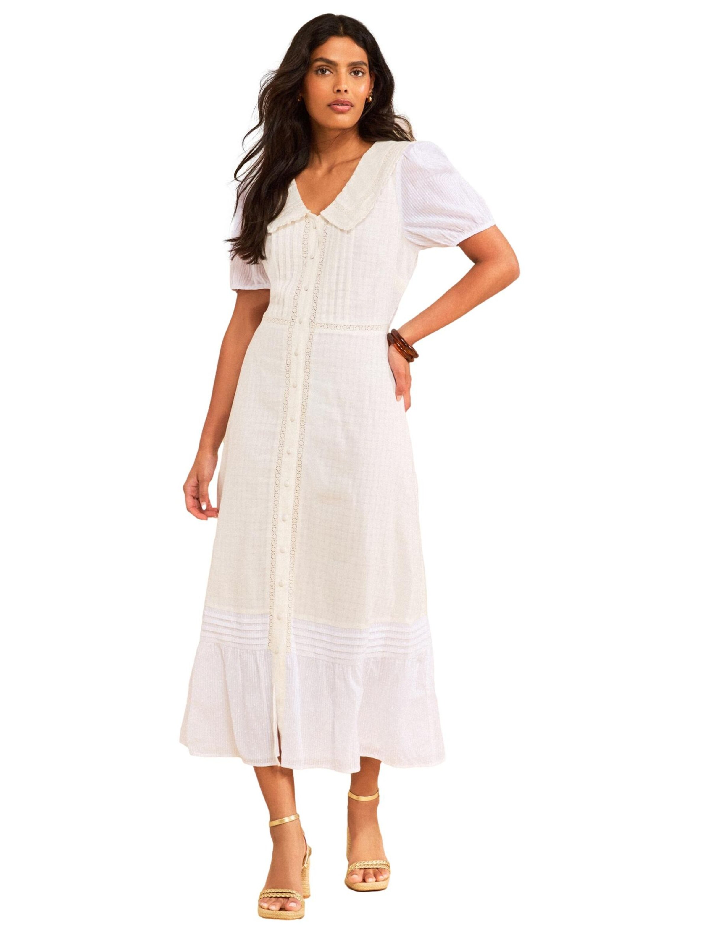 Robe-chemise love & roses en blanc : devant