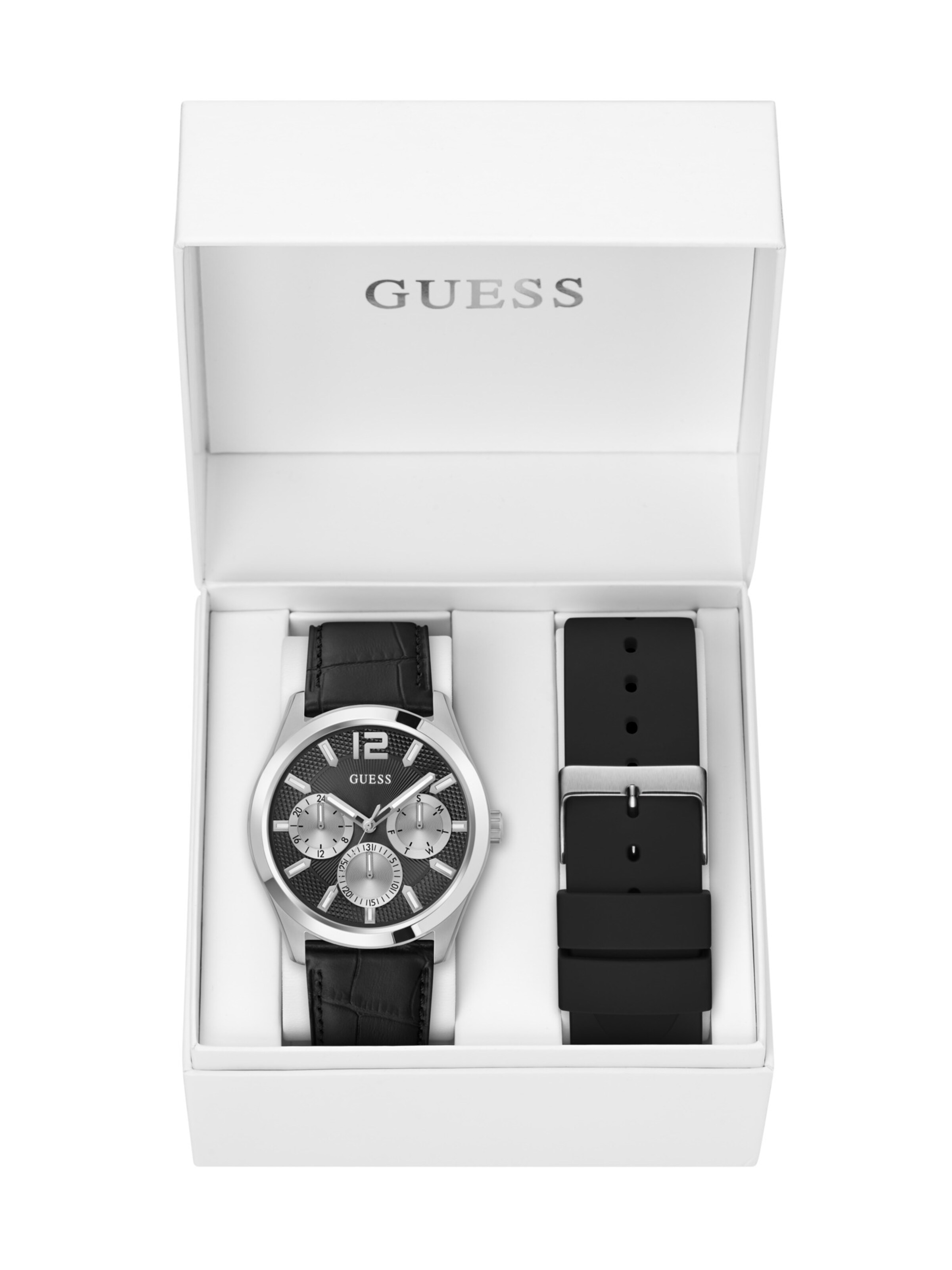 GUESS Set 'Zen': Uhr + Armband in Schwarz
