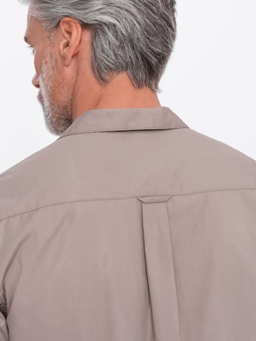 Ombre Comfort fit Overhemd 'OM-SHSS-0168' in Beige