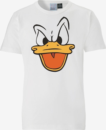 LOGOSHIRT Koszulka 'Donald Duck' w kolorze biały: przód