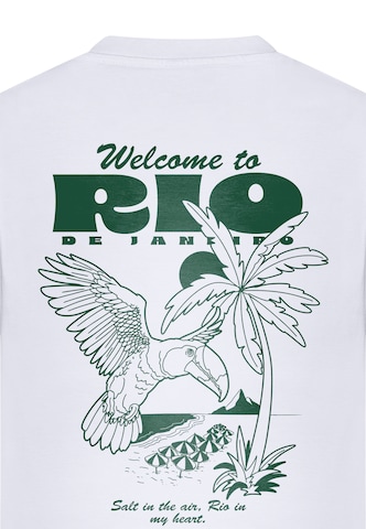 T-Shirt 'Welcome to Rio' Mister Tee en blanc