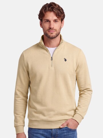U.S. POLO ASSN. Sweatshirt in Beige: front