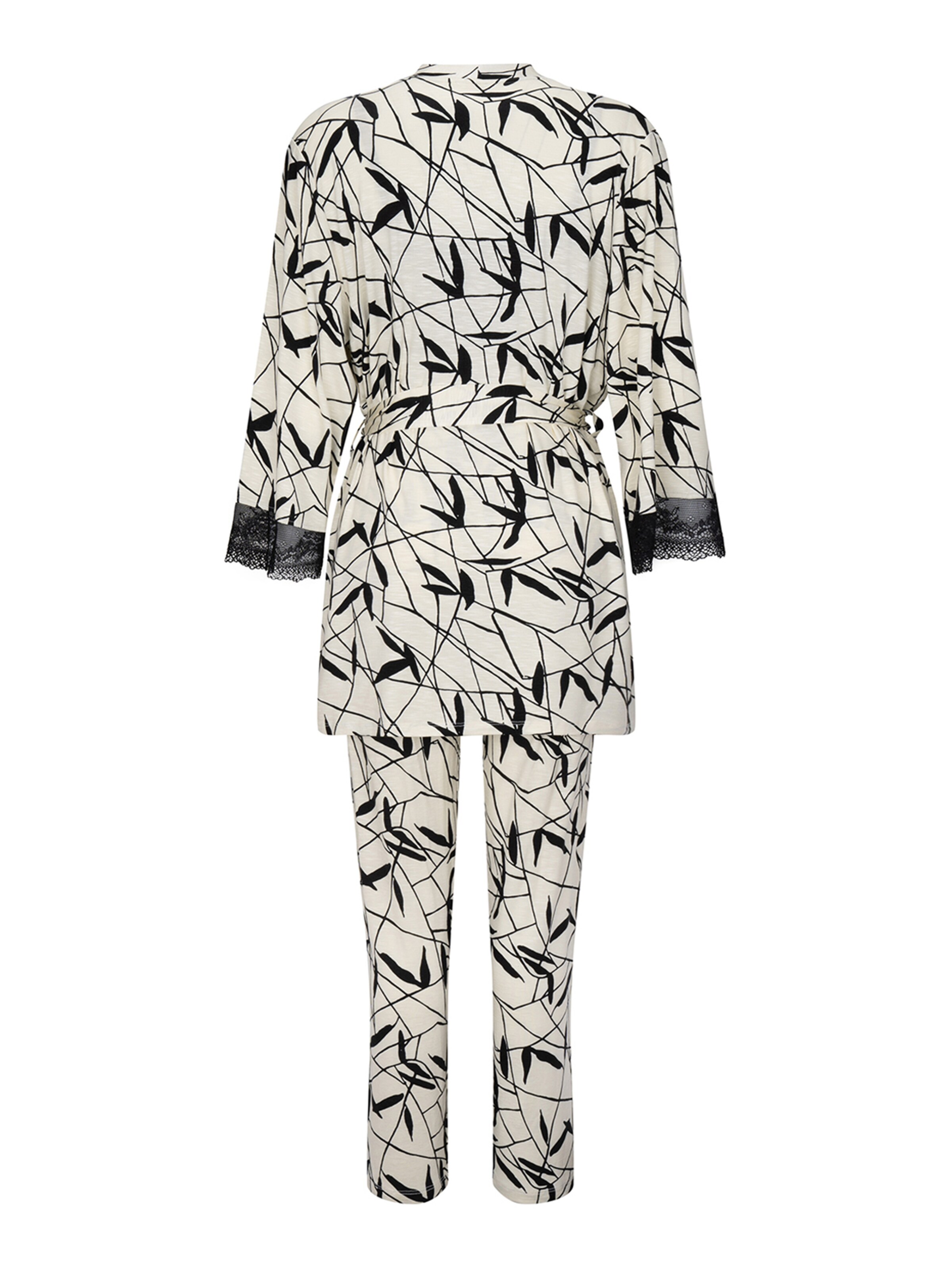 Goldenbay Sleepwear-Set ' Kimono, Bralet & Pants Petunia ' in Schwarz