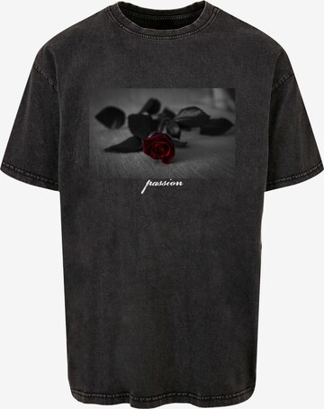 Mister Tee Shirt 'Passion Rose' in Schwarz: predná strana