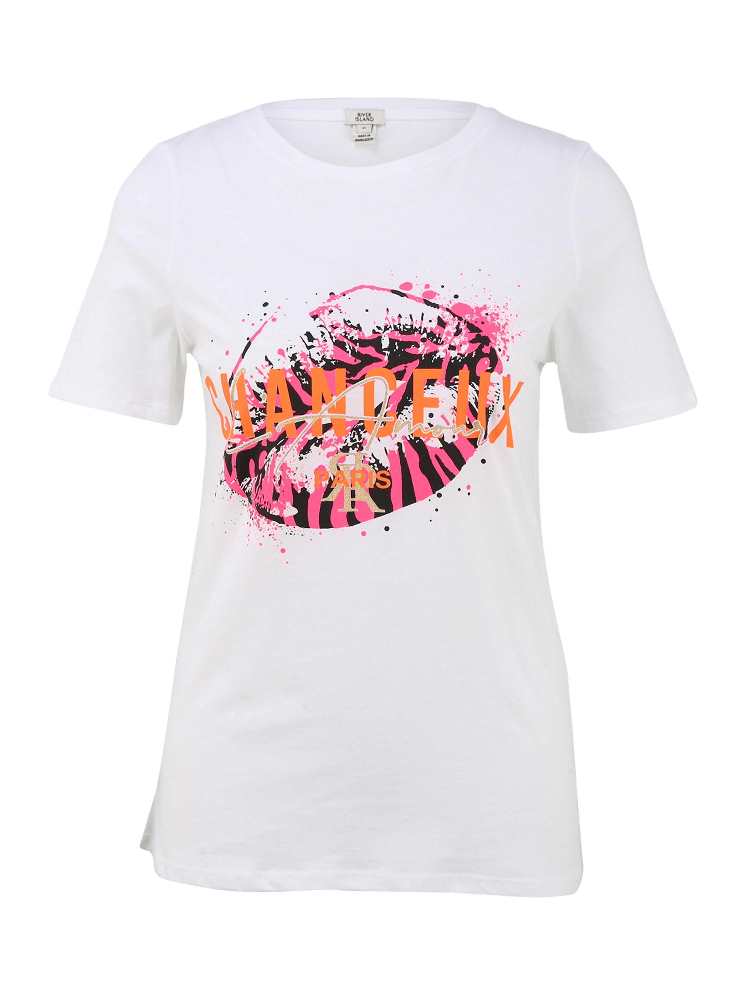 Frauen Shirts & Tops River Island T-Shirt 'FLURO' in Weiß - PY20006