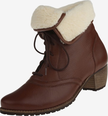 Natural Feet Lace-Up Ankle Boots 'Ista' in Brown: front