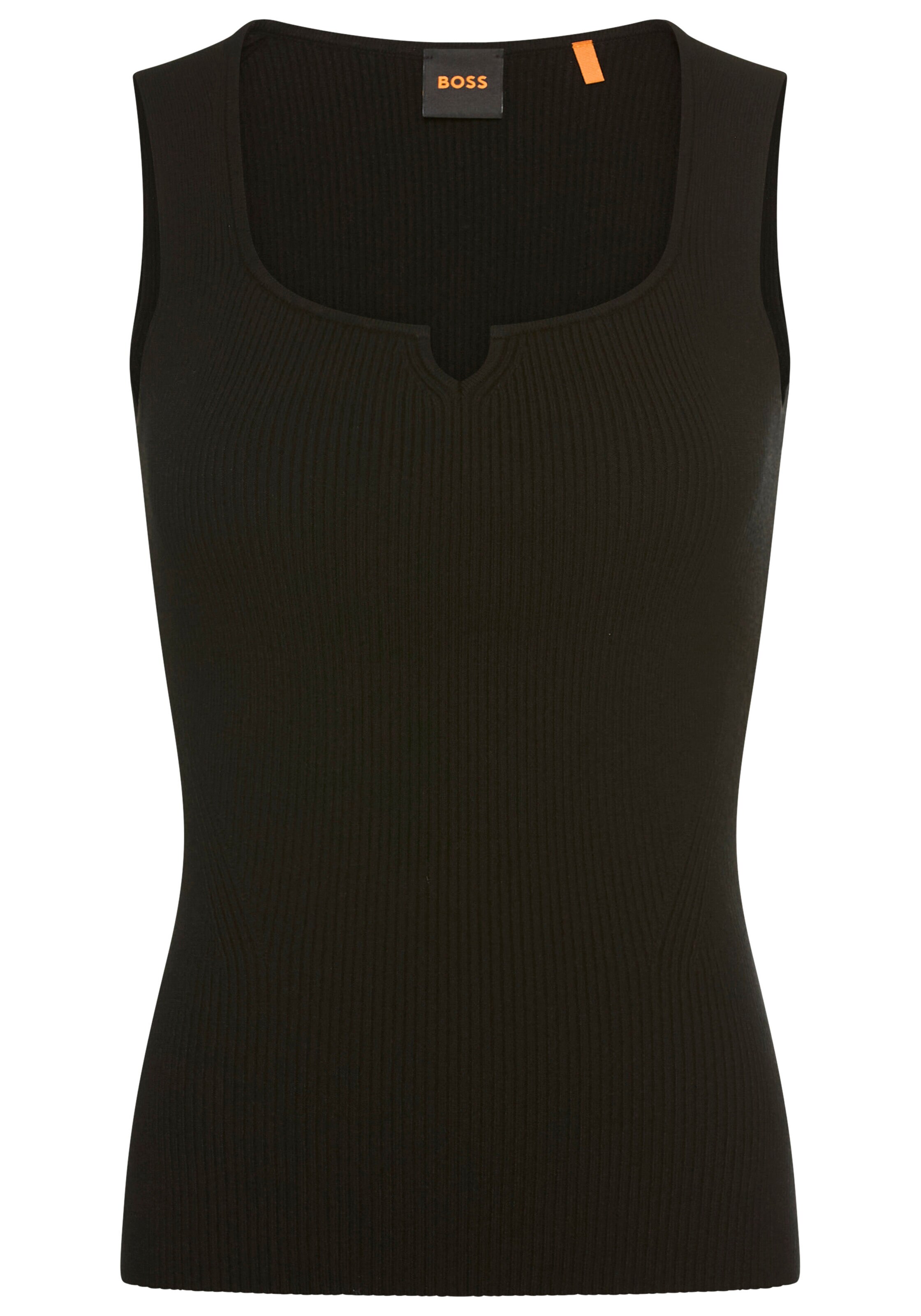 BOSS Knitted Top in Black: front