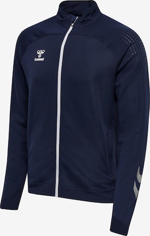 Hummel Athletic Zip-Up Hoodie 'Lead' in Blue