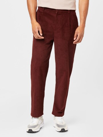 Loosefit Pantalon chino 'Danny' ABOUT YOU en marron : devant