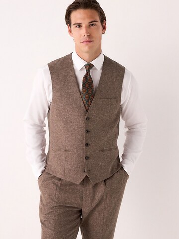 Next Suit vest in Brown: front