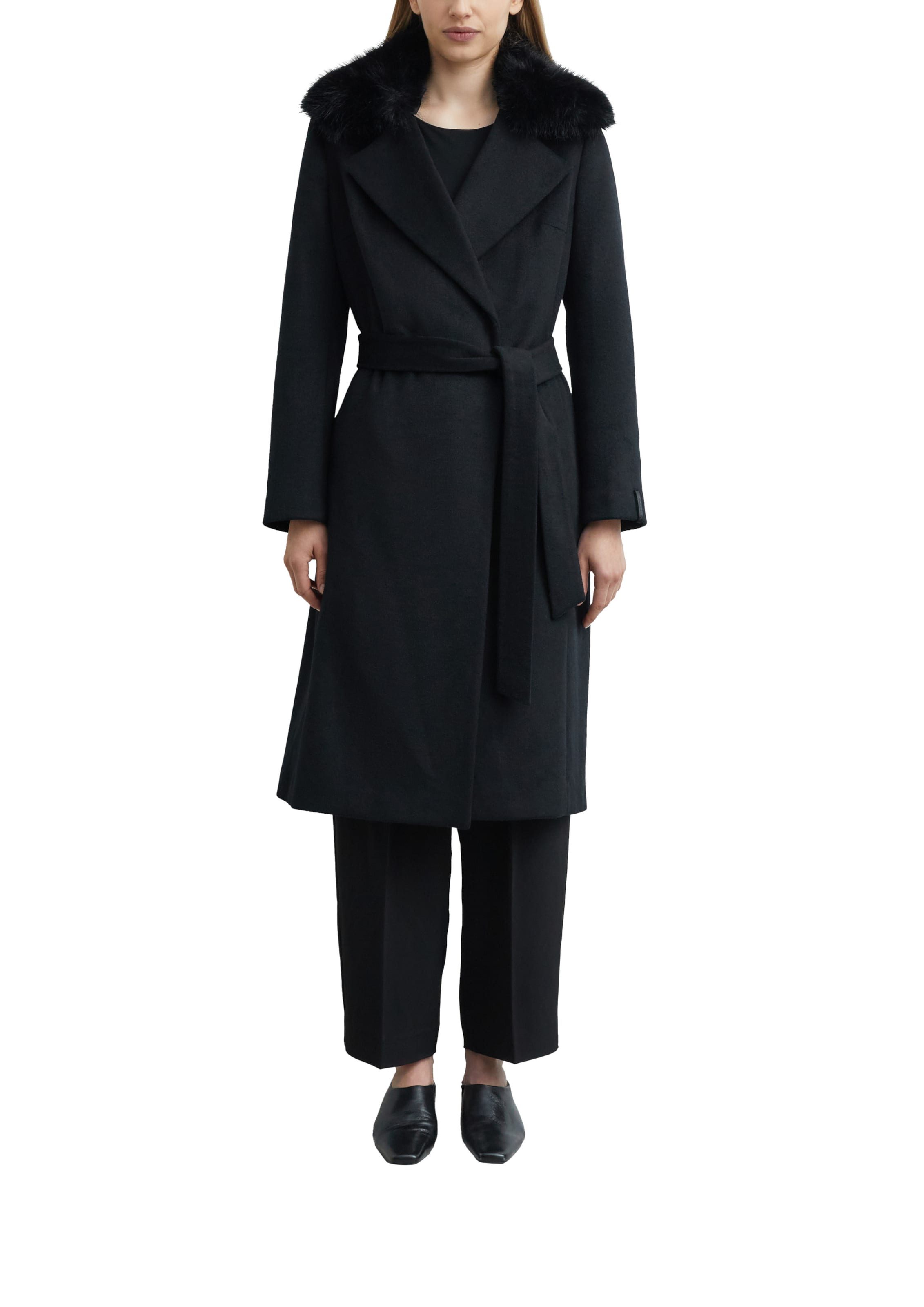 COMMA Between-seasons coat in Black: front
