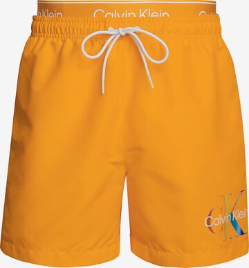 Calvin Klein Swimwear Board Shorts 'Pride' in Orange: front