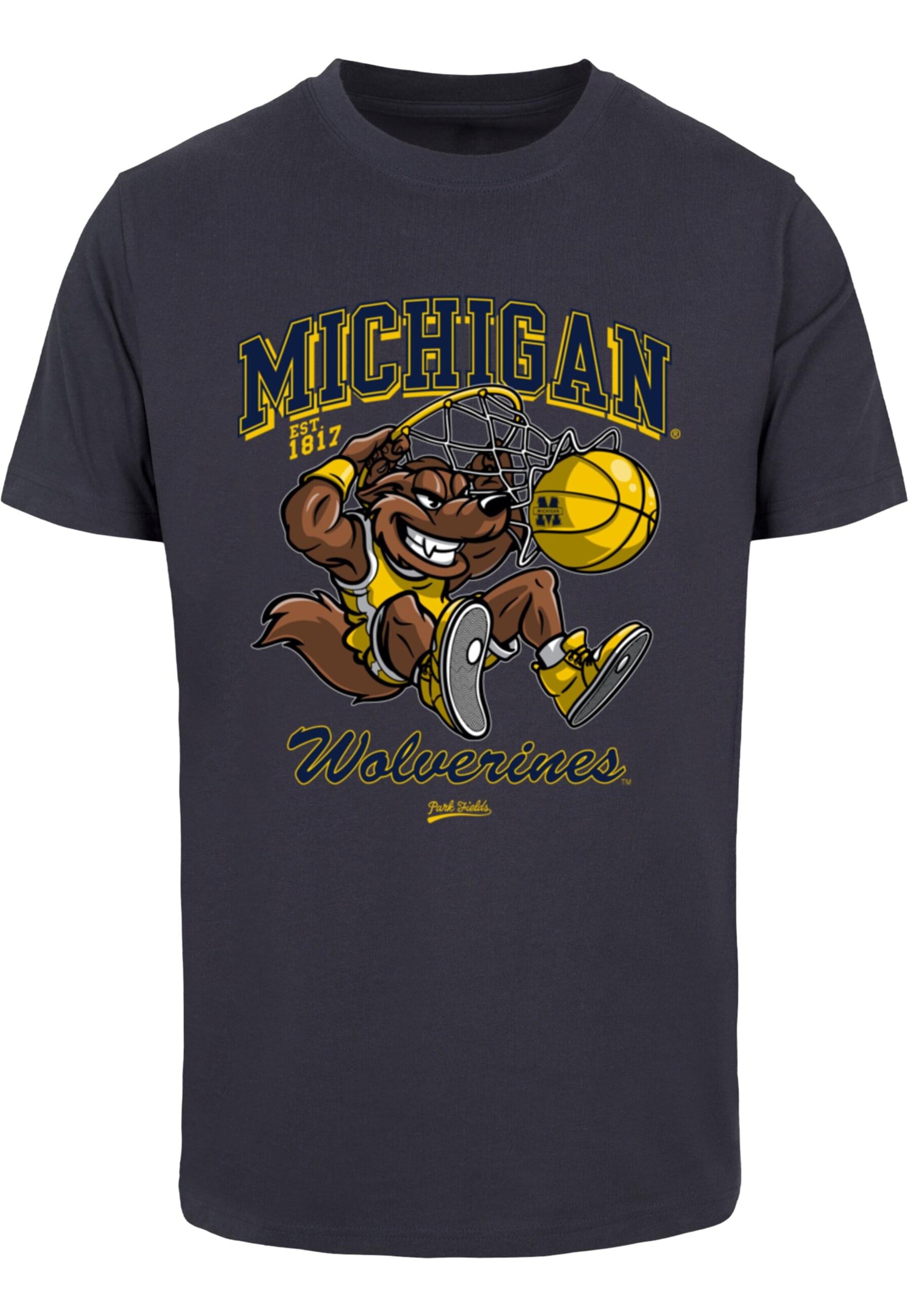 Merchcode Shirt 'Michigan University - Wolverines' in Blue: front