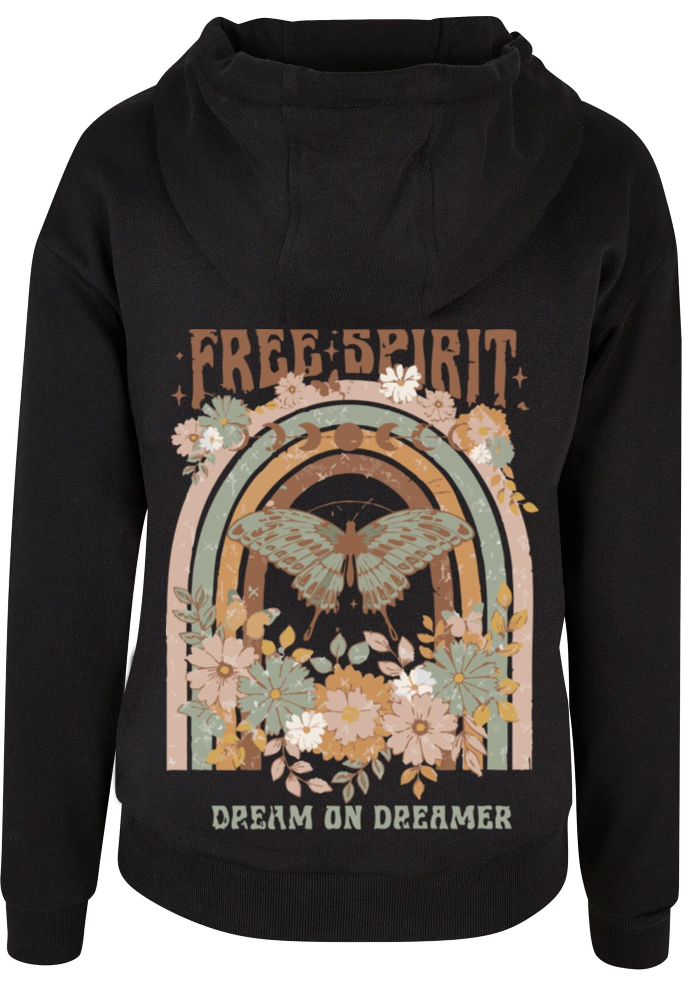Merchcode Sweatshirt '77 Free Spirit Black' in Schwarz