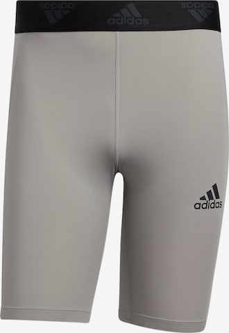 ADIDAS SPORTSWEAR - Skinny Calças de desporto em cinzento: frente