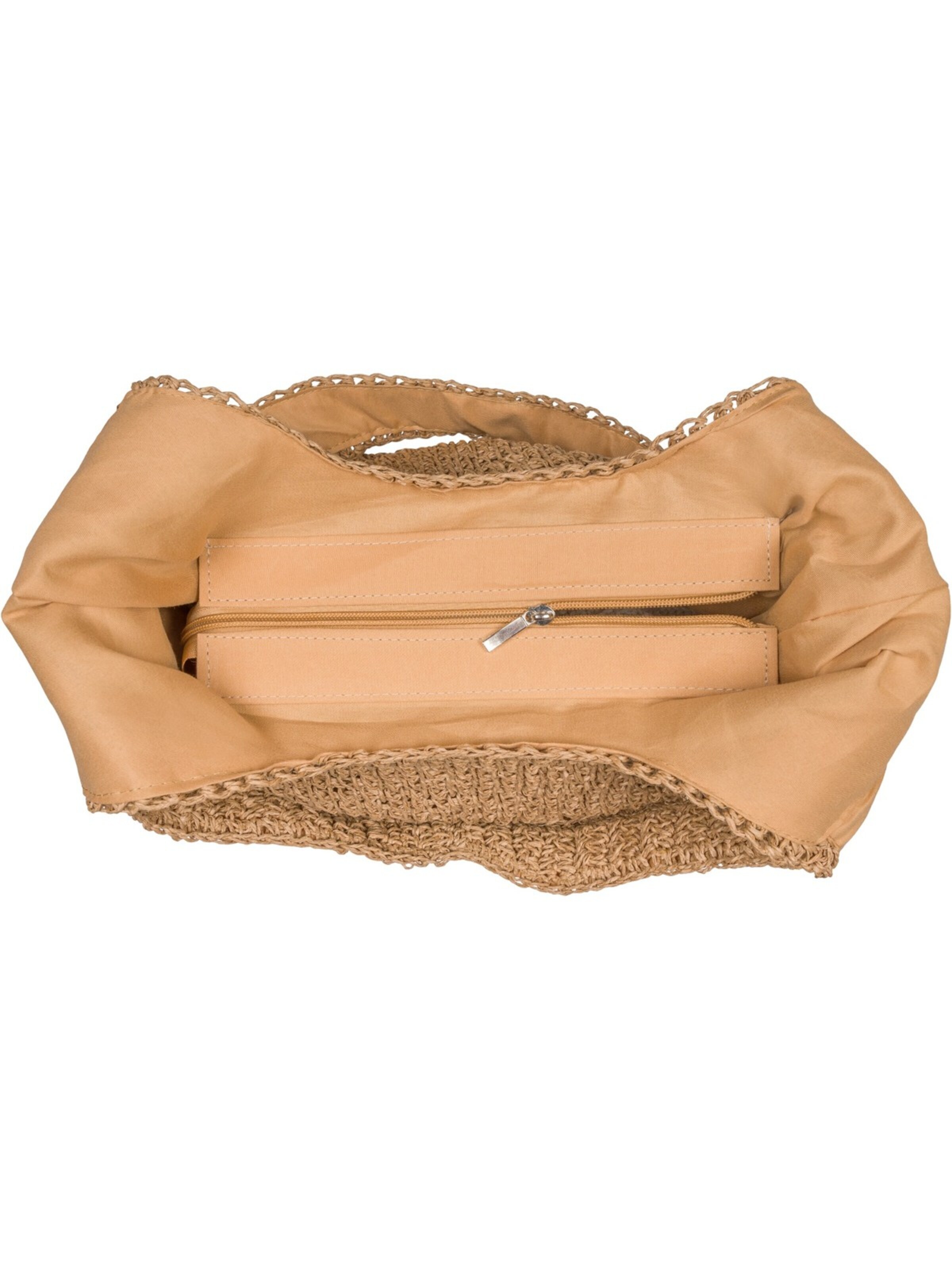styleBREAKER Shoulder bag 'Papierstroh Beuteltasche' in Brown
