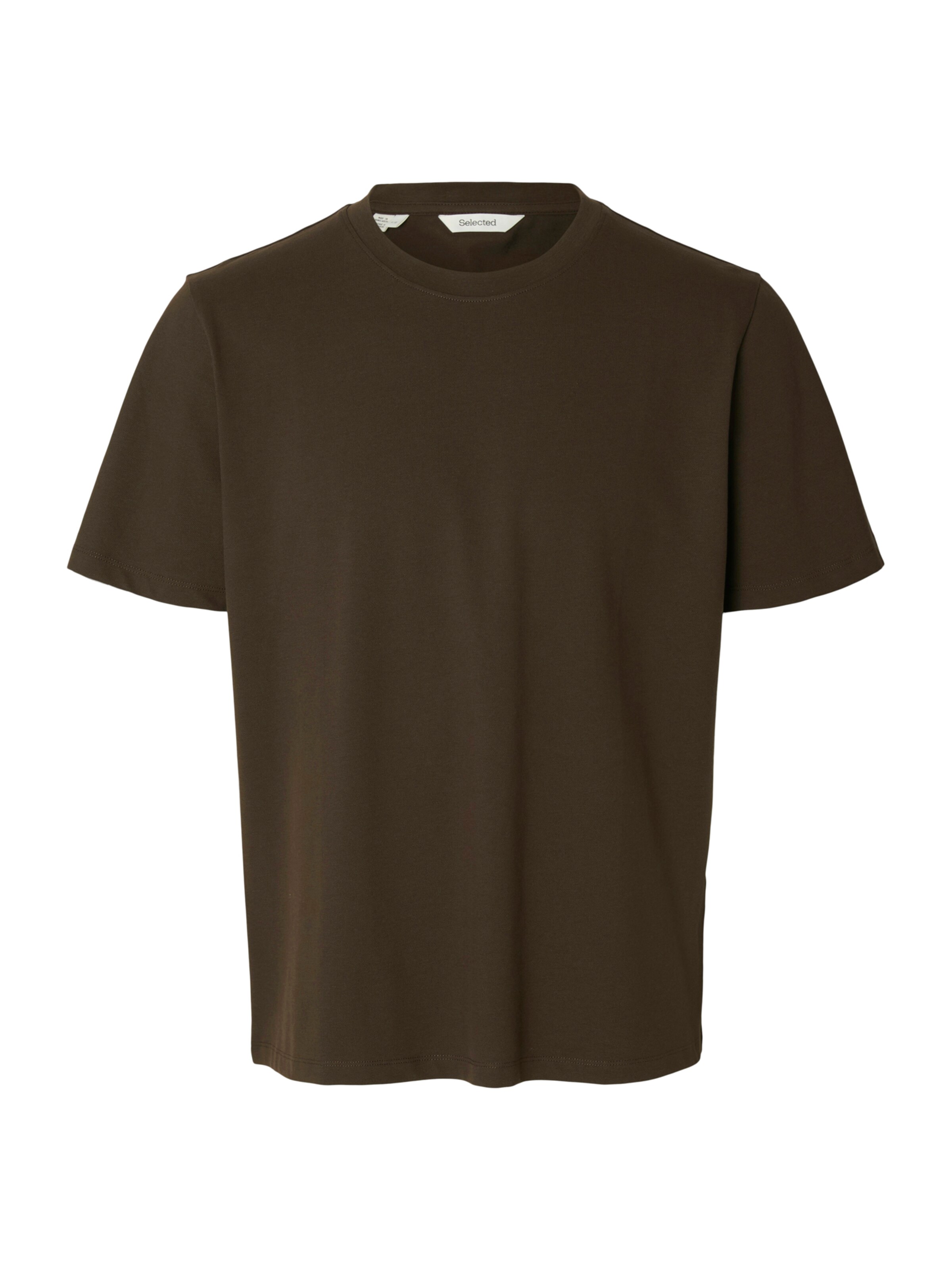 SELECTED T-Shirt 'SLHATLAS' in Braun: Vorderseite