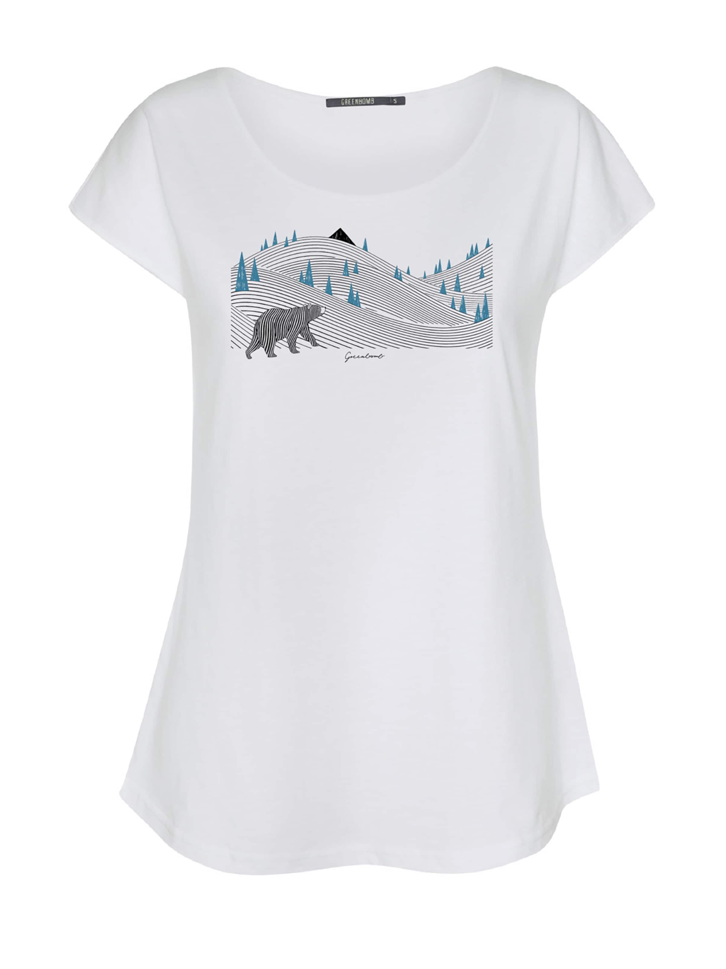 Maglietta 'Animal Bear Lines' di GREENBOMB in bianco: frontale