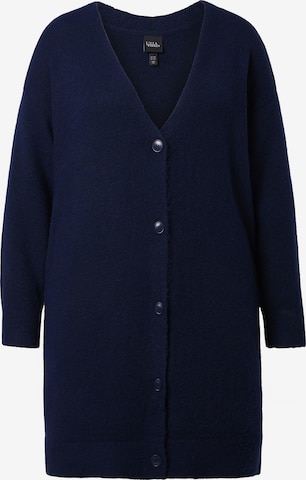 Ulla Popken Gebreid vest in Blauw: voorkant