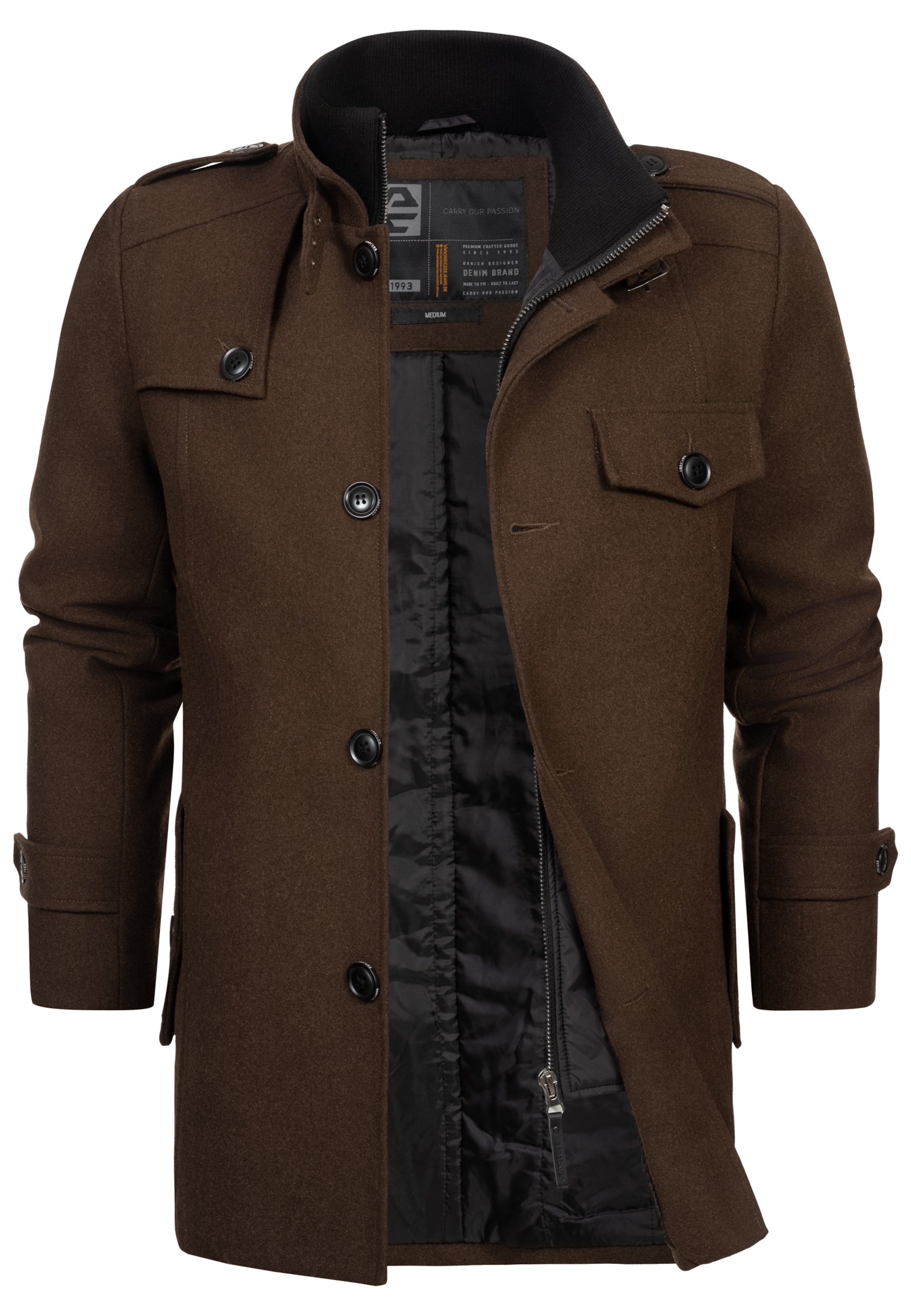 Manteau mi-saison 'Brandon' INDICODE JEANS en marron : devant