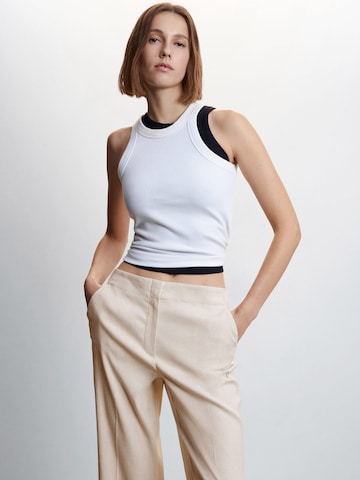 MANGO Wide leg Pantalon 'Tulip' in Grijs