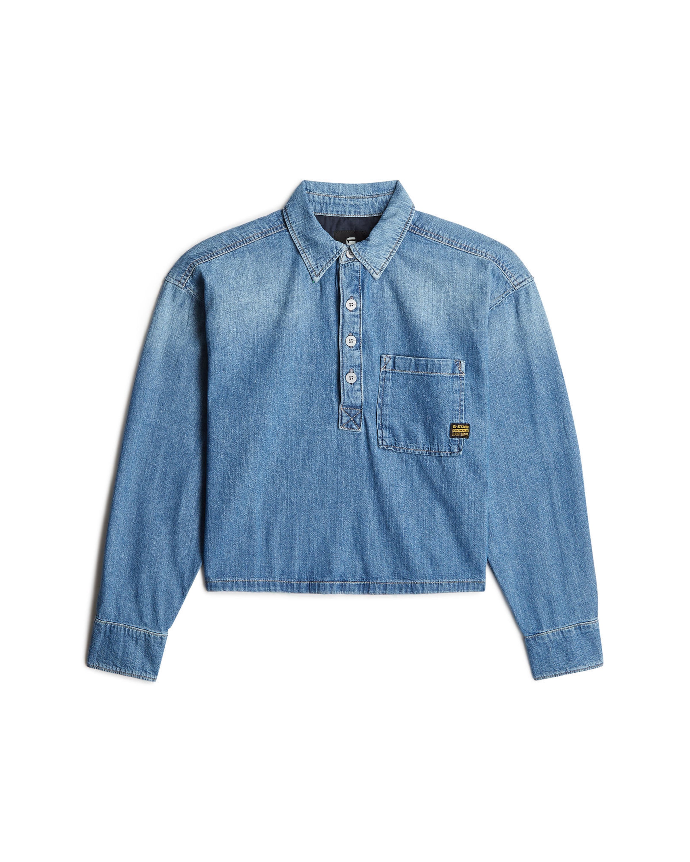 G-STAR Bluse 'Boxy Day' in Blau: Vorderseite