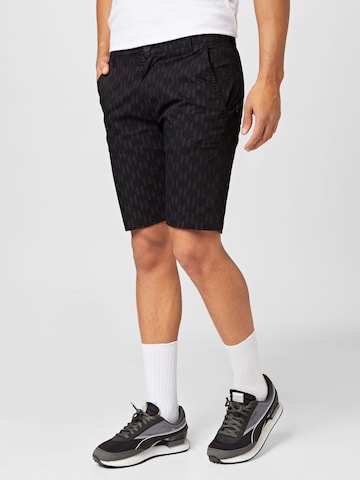 Karl Lagerfeld Normální Chino kalhoty – černá: přední strana