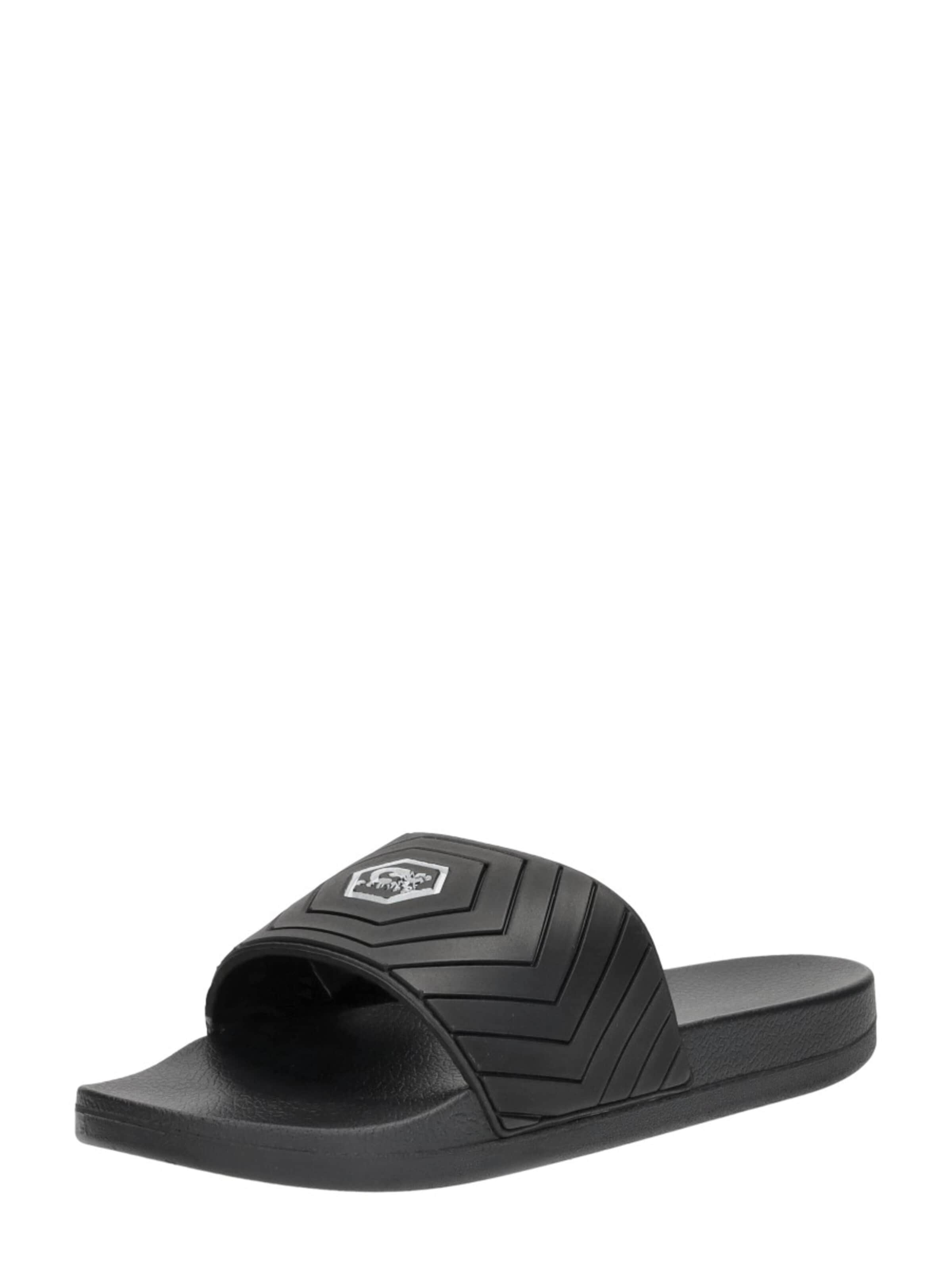 Cruyff Muiltjes 'Hex Slide' in Zwart: voorkant