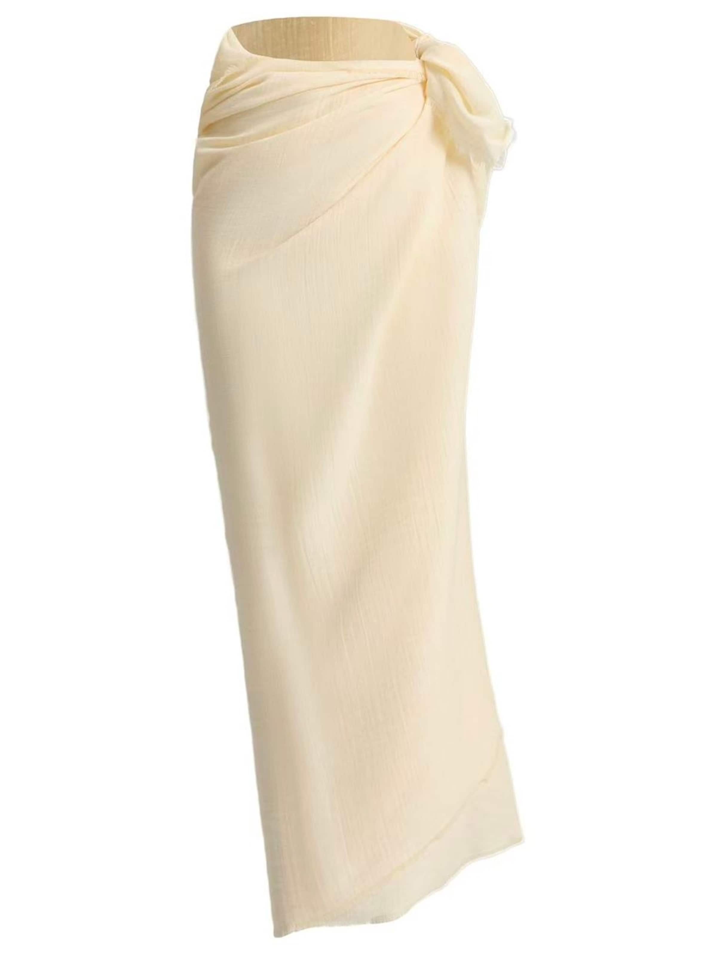 Telo da mare 'Pareo' di Emilie collection in beige: frontale